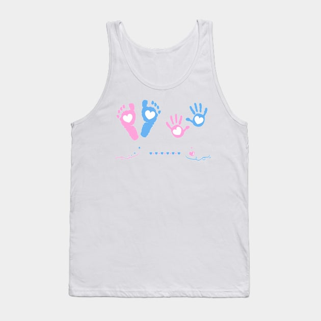 Baby girl, baby boy hand and foot print Tank Top by GULSENGUNEL